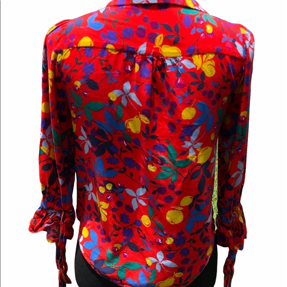 Floral 2/3 sleeve button down MAEVE blouse - Picture 8 of 8